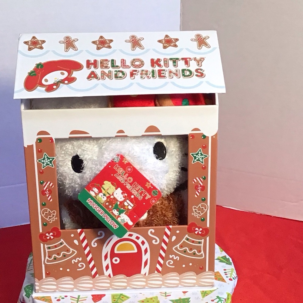 Hello Kitty Gingerbread House Hugger Pillow Plush 12" H x 7.5" W x 4"